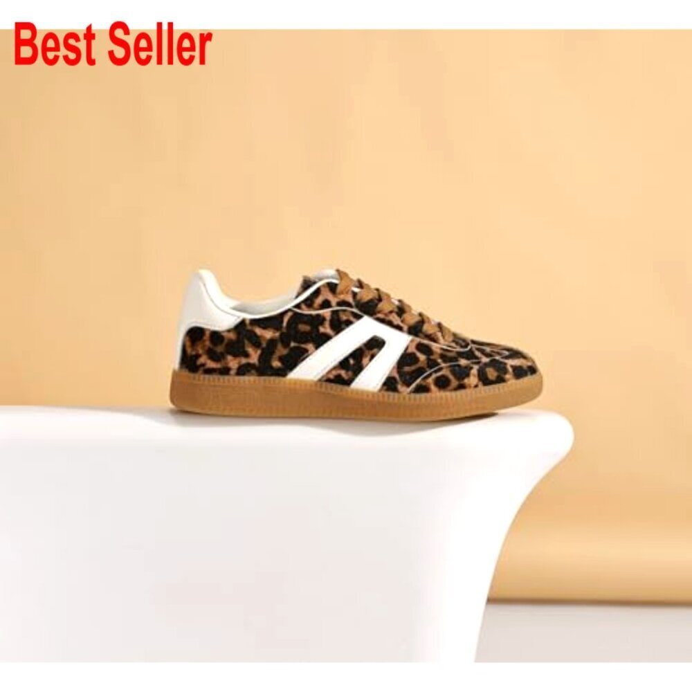 Retro Gum Sole Sneakers with Lace Detail, Shock Absorption, Anti-Slip - Picture 5 of 7